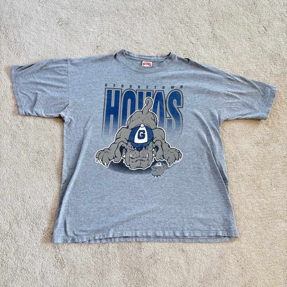 Vintage 90s Georgetown T Shirt Size XL Nutmeg Mills Single Stitch🔥✅
